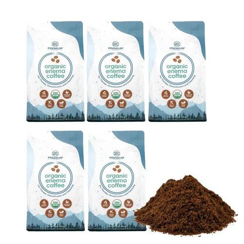 Miniatura 10 de Café orgánico de enema prémium para enemas, tostado ligero, molido medio, grado especial, alto ácido palmítico, cafeína, comercio justo, 1 libra