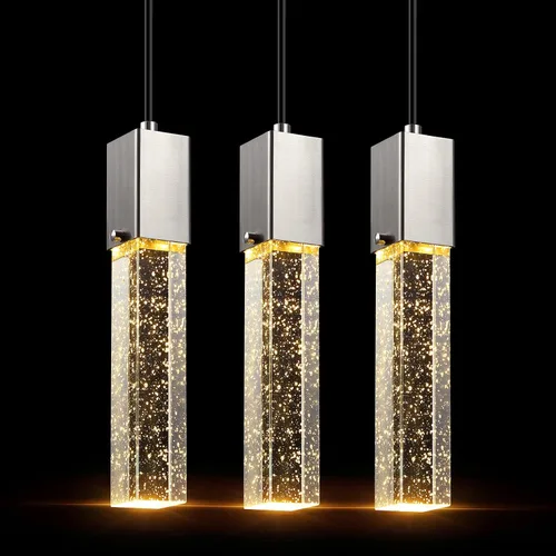 Miniatura 21 de Mini Lámpara Colgante de Cristal Integrada para Isla de Cocina, Moderna y Concisa, Accesorio de Luz de Techo Colgante, para Isla de Cocina, Comedor