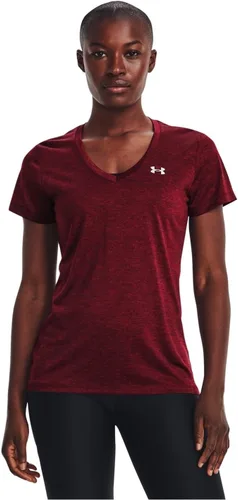 Miniatura 2 de Under Armour Tech - Camiseta de manga corta y cuello en V para mujer, jaspeada