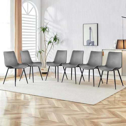 Miniatura 20 de Sillas de Comedor, Sillas de Comedor Modernas de Cuero PU, Sillas de Comedor con Patas de Metal Resistentes, Sillas de Cocina con Asiento Tapizado