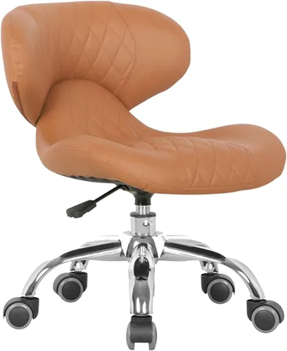 Miniatura 11 de MAYAKOBA HugoII Taburete corto (costura de diamante café), asiento rodante con altura ajustable de 13 a 15 pulgadas, perfecto para sala