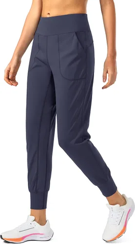Soothfeel - Pantalones deportivos para mujer con bolsillos de cremallera y cintura alta, pantalones deportivos para entrenamiento y yoga