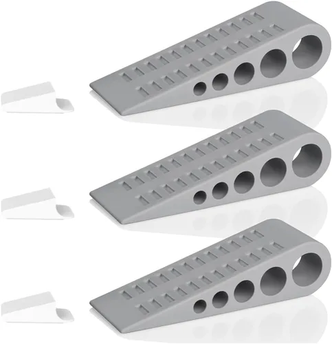 Miniatura 13 de HOMOTEK Paquete de 2 topes de puerta de goma con forma de cuña para puertas de puerta, protectores de pared para piso e parte inferior de la puerta