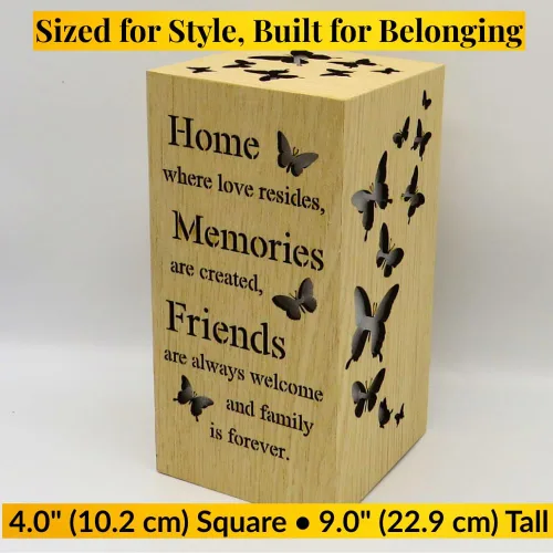 Miniatura 4 de Letrero decorativo de mariposa – Regalo para amigos de la familia para el hogar, • Cita de madera inspiradora para repisa, entrada o mesa de cocina