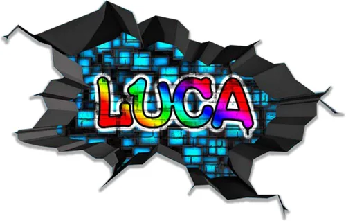 Miniatura 10 de Calcomanía de pared con nombre personalizado, graffiti 3D Arte personalizado calcomanía decorativa de vinilo Removible Despegar y pegar