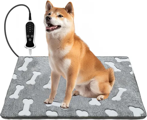 Miniatura 11 de Almohadilla térmica para perros para perros, almohadilla térmica impermeable para mascotas, interruptor de termostato inteligente, 9 velocidades
