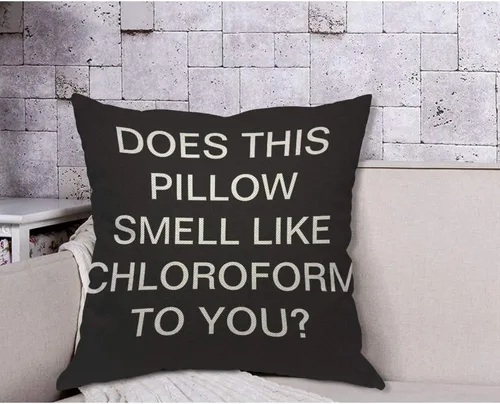 Miniatura 4 de AOYEGO ¿Esta almohada huele a cloroformo a ti? Funda de almohada con texto en inglés "Does This Pillow Smell Like Chloroform to You", funda