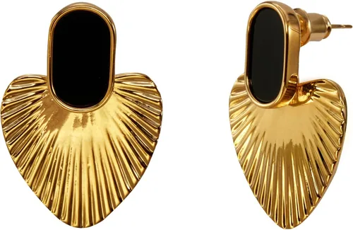 Aretes de oro negroblancorojoverderosabeige para mujer, aretes chapados en oro de 24 quilates Aretes colgantes de oro grueso vintage de moda
