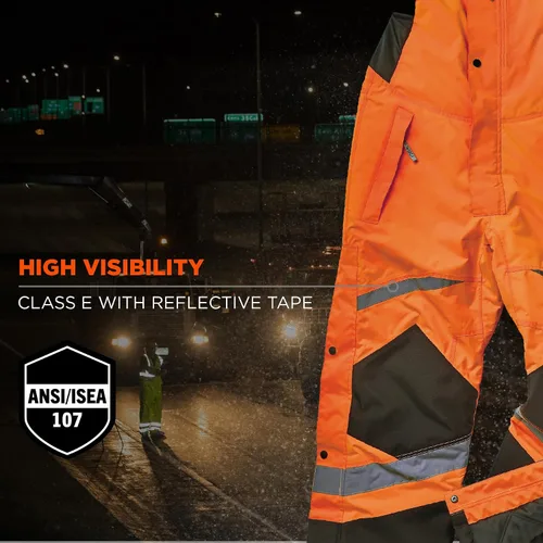 Miniatura 4 de Ergodyne GloWear 8928 - Overol térmico con aislamiento, alta visibilidad, resistente a la intemperie