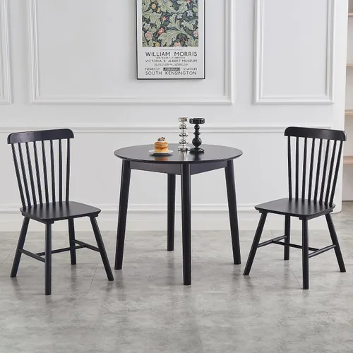 Juego de 8 sillas de comedor estilo granja, sillas Windsor de madera de goma maciza con respaldo de husillo, muebles modernos de mediados de siglo