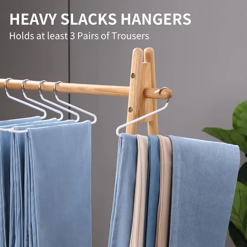 Miniatura 3 de JOYBOS - Colgadores para jeans para armario, 10 unidades - Percha que ahorra espacio para pantalones - Estante de ropa de acero inoxidable