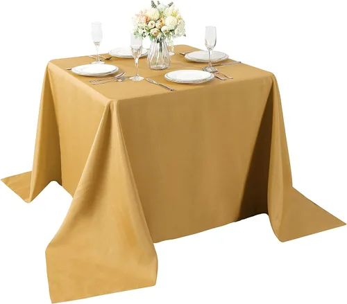 Miniatura 139 de Cupuamon - Mantel rectangular de 60 x 84 pulgadas, tela de poliéster lavable para decoración de bodas, fiestas, cenas y banquetes