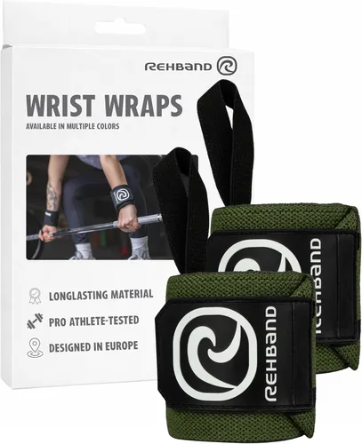 Miniatura 13 de Rehband Muñequera 1 par, muñequeras para levantamiento de pesas, entrenamiento de 18 pulgadas, muñequera, muñequeras cómodas y estabilizadoras