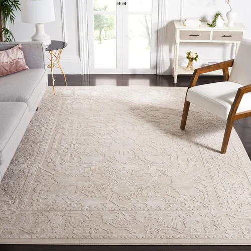 Miniatura 22 de Safavieh Reflection Collection RFT665C - Alfombra de 8 x 10 pies, gris claro y crema, bohemio, desgastado, no se desprende, de fácil cuidado