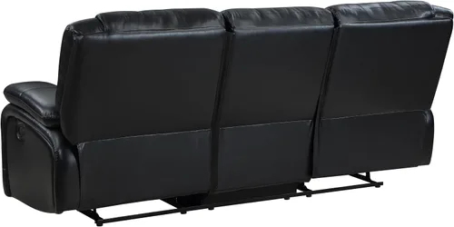 Miniatura 6 de Coaster Home Furnishings Camila - Madera y piel sintética - Sofá reclinable con movimiento manual, brazos acolchados de almohada y asiento Negro
