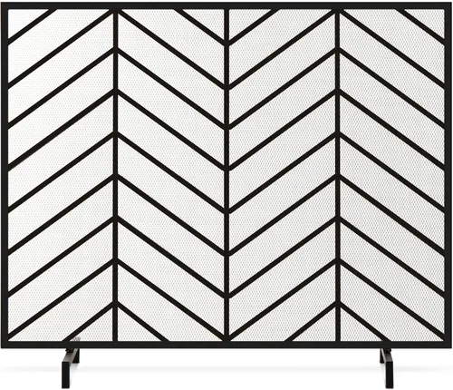 Miniatura 9 de Best Choice Products Panel individual de 38 x 31 pulgadas, hecho a mano, malla de hierro forjado, protector contra chispas contra incendios