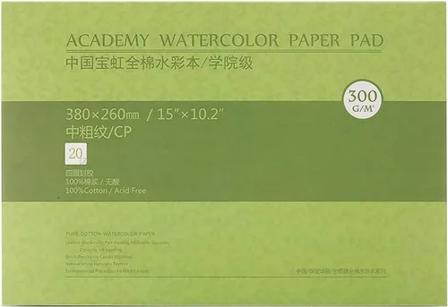 Miniatura 11 de MEEDEN Bloque de papel de acuarela de algodón de 8.3 x 12 pulgadas, papel de acuarela de superficie lisa, prensa caliente, 140 libras/300 gsm, 20