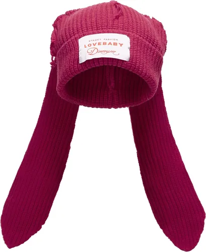 Miniatura 11 de Gorro de punto con orejas largas de conejo, gorro divertido de invierno, gorro cálido de punto de conejo de ganchillo para exteriores
