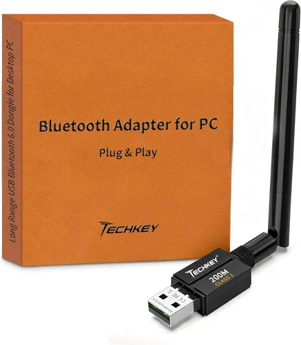 Miniatura 16 de Adaptador USB Bluetooth 5.1 para PC de escritorio: dongle inalámbrico de largo alcance de 300 pies con antena de 5dBi Plug & Play para portátil