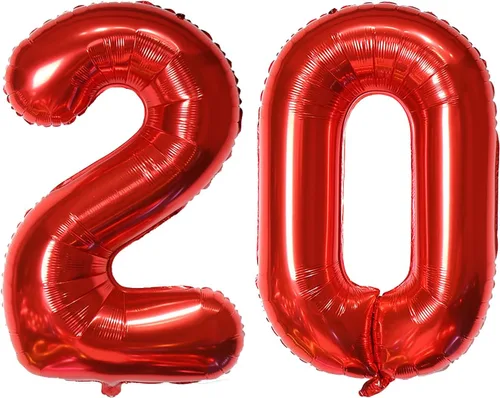 Miniatura 35 de Globo de helio rojo del número 10 de 40 pulgadas, autosellado para decoración de fiesta de cumpleaños y decoración de fiesta de aniversario (rojo 10)