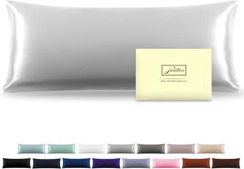 Miniatura 43 de Funda de almohada de seda para cabello y piel, suave, transpirable y sedosa 100% seda Queen, juego de 2, fundas de almohada de seda de morera