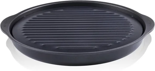 TECHEF - sartén parrilla antiadherente, para interior y exterior, sin humo. Plato y charola de goteo, juego de parrilla., Estándar, Negro