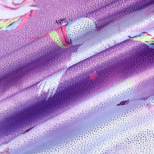Miniatura 130 de HOZIY - Leotardos de manga larga para niñas, de gimnasia, para niños pequeños, trajes florales de unicornio, galaxia, arco iris, patrón de rayas