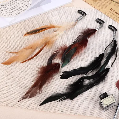 Miniatura 3 de Beaupretty Pinzas para el cabello para mujer, 6 piezas, extensiones de clip para el cabello, clips de extensión hechos a mano con clip decorativo