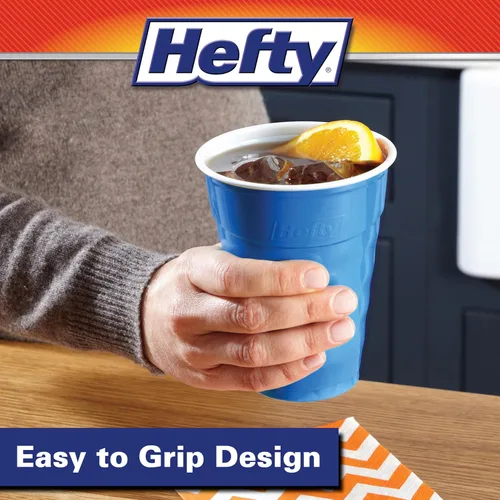 Miniatura 5 de Hefty Party On - Vasos de plástico desechables, color azul marino, 18 onzas, 120