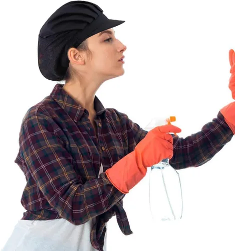 Miniatura 7 de Paquete de 4 u 8 gorros de chef para cocina, gorra de chef ajustable para servicio de alimentos, redes para el cabello, reutilizables, lavables
