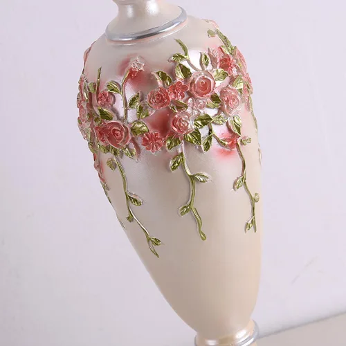 Miniatura 7 de Lámpara de Estilo Victoriano Rosa Lámpara de Mesa Pastoral Romántica Europea Lámpara de Pie Pastoral Forma de Vaso 1 Cabeza Flor de Tela con Bordes