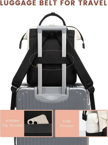Miniatura 6 de LOVEVOOK Mochila de moda para mujer, Beige-negro-marrón, Elegante