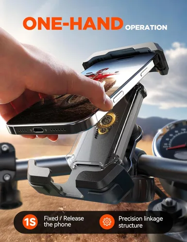 Miniatura 5 de JOYROOM Soporte de teléfono para bicicleta, [doble anti vibración] [refuerzo mejorado 2025] Soporte de teléfono celular para bicicleta, accesorios
