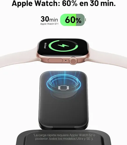 Miniatura 4 de INIU Estación de carga inalámbrica 3 en 1, cargador de viaje certificado Qi2 de 15W para múltiples dispositivos Apple, soporte de cargador Negro