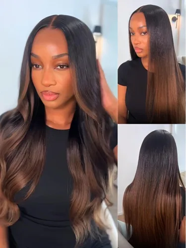Miniatura 2 de UNICE Yaki - Pelucas de cabello humano lacio con encaje frontal 13x4, con cordón, Pre-Todo, sin pegamento, peluca de cabello humano frontal