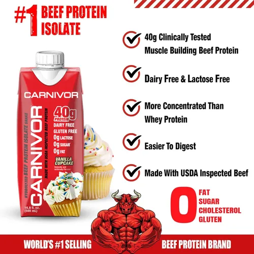 Miniatura 4 de MuscleMeds Carnivor RTD Sampler Pack de proteínas listas para beber, sin lactosa, sin azúcar, proteína aislada de res, construcción muscular