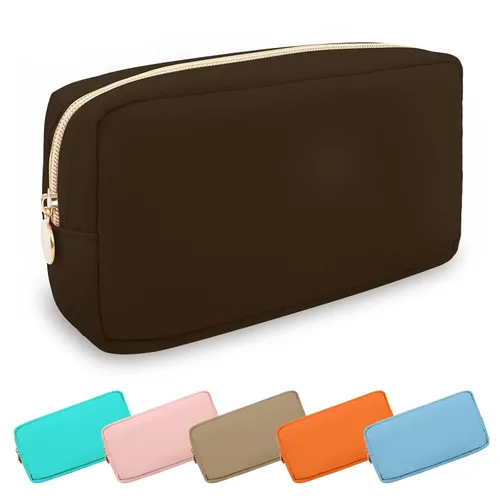 Miniatura 73 de Estuche pequeño para lápices y maquillaje para bolso, lindo estuche de lápices, bolsa de pinceles de maquillaje de nylon con cremallera, estuche