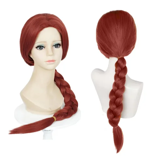 Miniatura 14 de LABEAUTÉ Aldult - Peluca rubia de princesa para mujer con corona, broche + clip para la oreja + gorra, juego de 5 piezas de peluca dorada larga
