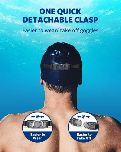 Miniatura 6 de Aegend - Gafas de natación, paquete de 2 gafas de natación sin filtraciones, para adultos, hombres, mujeres y jóvenes Negro claro y rosa rojo claro