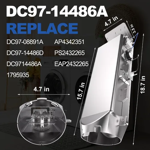 Miniatura 2 de 【Actualización 2026】DC97-14486A Elemento calefactor para secadora DC97-14486D para Samsung elemento calefactor dve50r5200w/a3 dv45h7000ew/a2