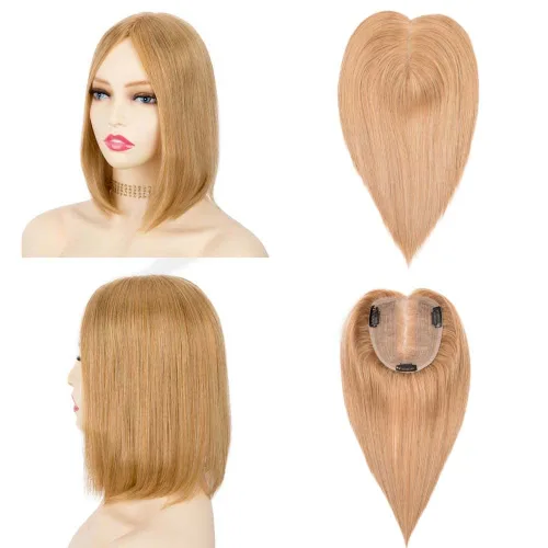 Miniatura 9 de originea Toppers de cabello humano 100% Remy con flequillo para mujer, base de seda, con clip, extensiones para adelgazar el cabello/cubierta