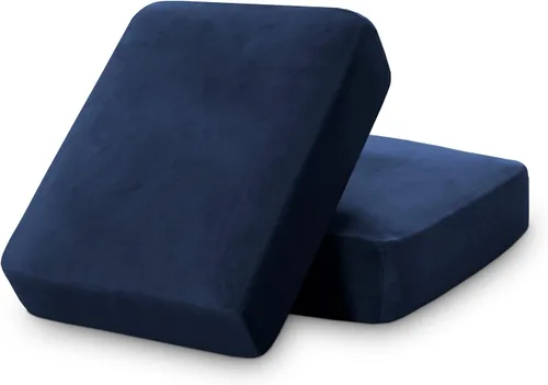 Miniatura 25 de PrinceDeco Funda marrón para muebles, 2 fundas de cojín elásticas de terciopelo para cojines individuales, aptas para mascotas, se mantiene en su