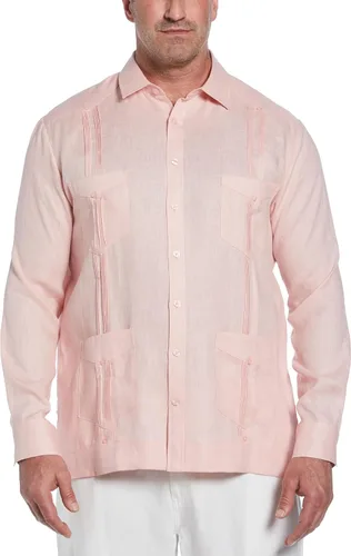 Miniatura 22 de Cubavera Camisa Guayabera de manga larga con cuatro bolsillos para hombre, 100 % de lino, detalle de pinzas, ajuste relajado