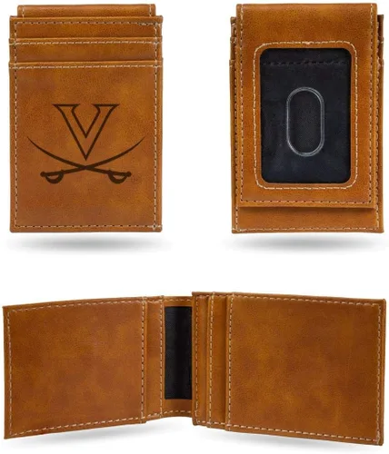 Miniatura 25 de Cartera de bolsillo frontal grabada con láser NCAA - Compacta/Cómoda/Delgada