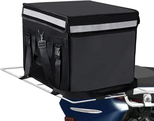 Miniatura 12 de TooCust Bolsa grande aislada para entrega de alimentos con base fija y marco interno, XL-18.1 x 13.8 x 13.8 pulgadas, bolsa de entrega de pizza Negro