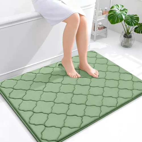 Miniatura 268 de OLANLY Alfombra de Baño de Espuma Viscoelástica de 24 x 16 pulgadas, Ultra Suave y Absorbente, Alfombras de Baño Antideslizantes, Cómodas, Lavables