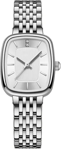 Miniatura 7 de BESTKANG Reloj rectangular de moda casual para mujer, reloj de pulsera de cuarzo con pulsera de acero inoxidable, resistente al agua.