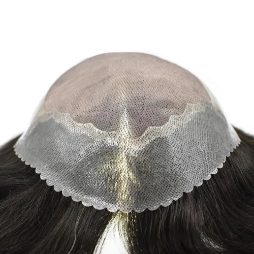 Miniatura 4 de LYRICAL HAIR Sistema de cabello humano Toupee de repuesto para hombre, monofilamento para hombre, postizo de polietileno PU, unidad de cabello