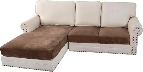 Miniatura 18 de H.VERSAILTEX - Funda de terciopelo elástica y afelpada para protección de cojines de sofá biplaza, silla o sofá, 2 piezas, tamaño grande, color gris