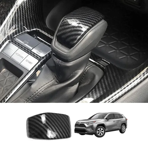 Miniatura 12 de Blazeray Cubierta de lentejuelas de botón de fibra de carbono para volante de automóvil, accesorios interiores para Toyota RAV4 2019 2020 2021 2022